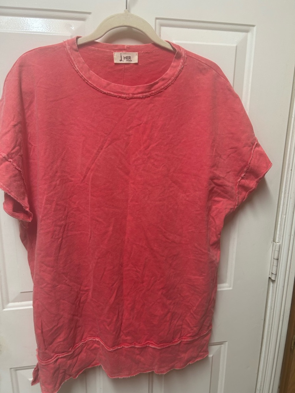 Washed Salmon Crewneck  Light sweater